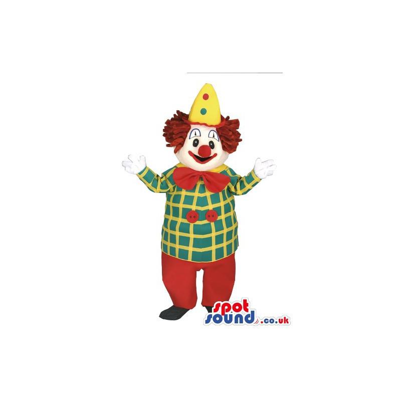 Clown mascot with his fancy clothes with his fancy cap - Custom