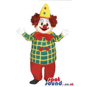 Clown mascot with his fancy clothes with his fancy cap - Custom