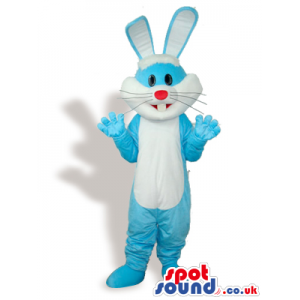 Blue Rabbit Animal Plush Mascot With A White Belly - Custom