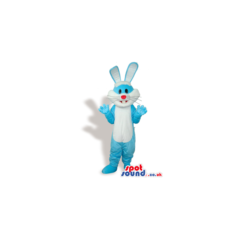Blue Rabbit Animal Plush Mascot With A White Belly - Custom
