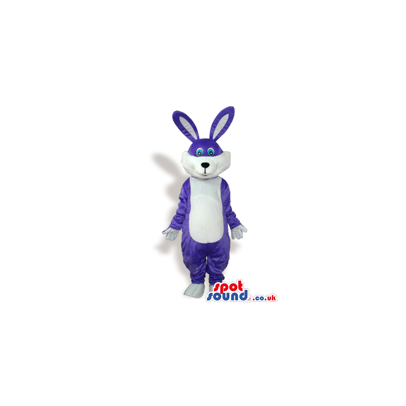 Purple Rabbit Animal Plush Mascot With A White Belly And Face -