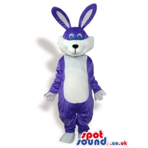 Purple Rabbit Animal Plush Mascot With A White Belly And Face -