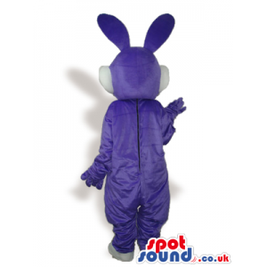 Purple Rabbit Animal Plush Mascot With A White Belly And Face -