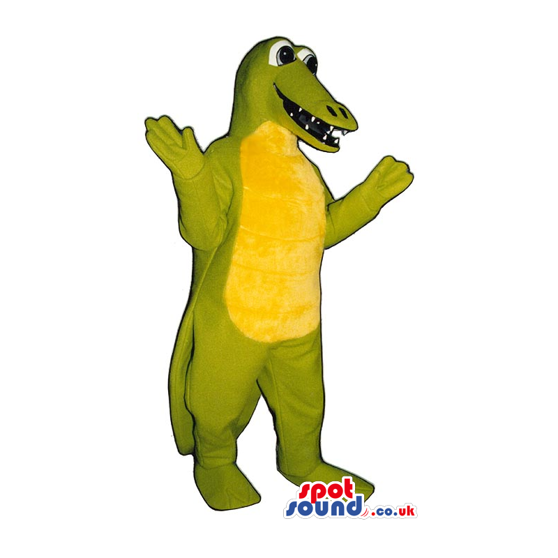 Light Green Alligator Jungle Animal Mascot With A Yellow Belly