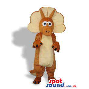 Brown And Beige Triceratops Dinosaur Plush Mascot - Custom