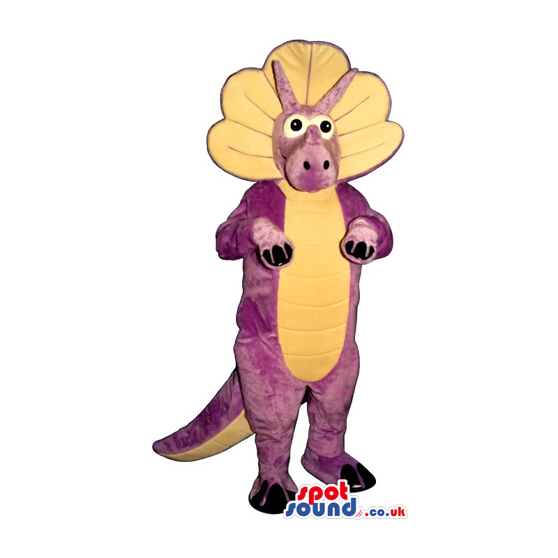 Purple And Yellow Triceratops Dinosaur Plush Mascot - Custom