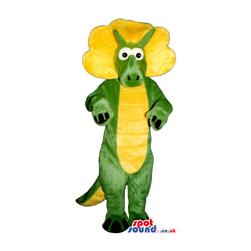 Green And Yellow Triceratops Dinosaur Plush Mascot - Custom