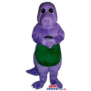 Customizable Purple Hippopotamus Plush Mascot With Green Belly