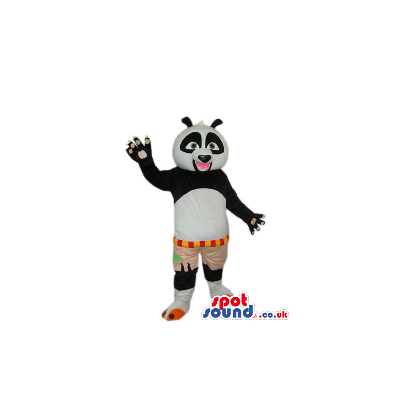 Kung Fu Panda Movie Character Plush Mascot With Open Pink Mouth
