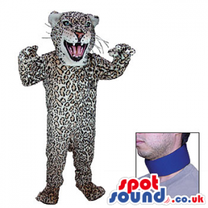 Blue Neck Band For White And Leopard Animal Plush Mascot -