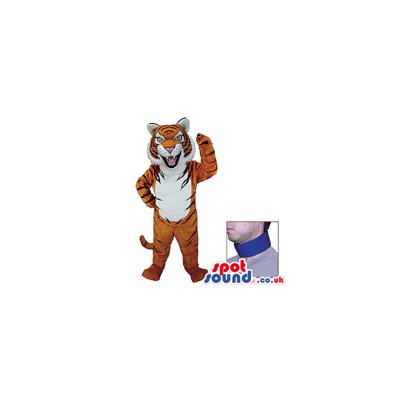 Blue Neck Band For Orange Tiger Animal Plush Mascot - Custom