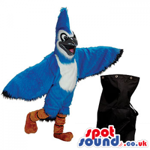 Transport Black Bag For Blue And White Bird Plush Mascot -