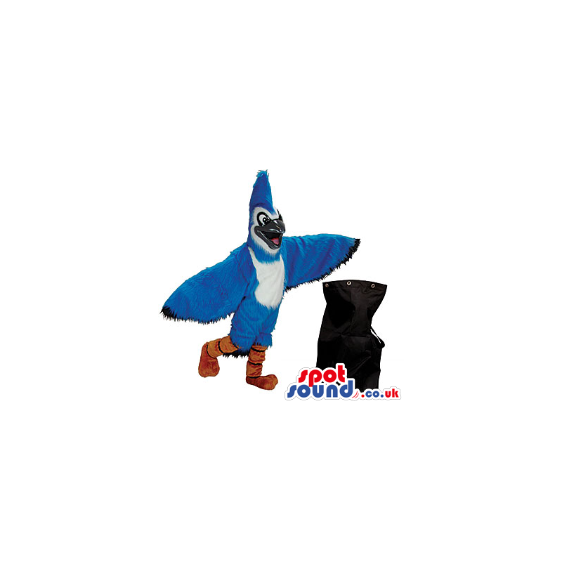 Transport Black Bag For Blue And White Bird Plush Mascot -