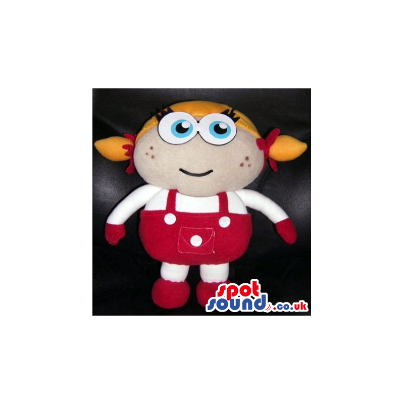 Blonde Girl Human Cartoon Character Catchy Plush Mascot -