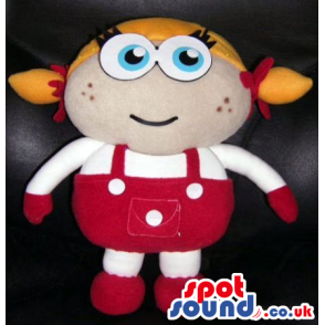 Blonde Girl Human Cartoon Character Catchy Plush Mascot -