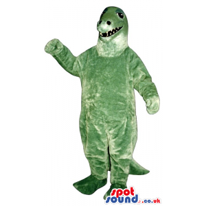 Green Dinosaur Plush Mascot With Small Sharp Teeth - Custom