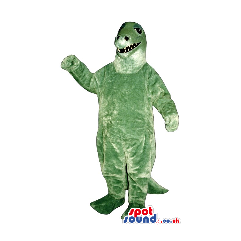 Green Dinosaur Plush Mascot With Small Sharp Teeth - Custom