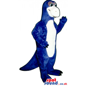 Customizable Blue Dinosaur Plush Mascot With A White Belly -