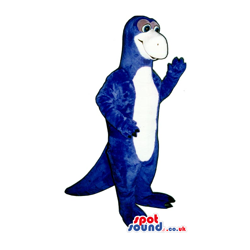 Customizable Blue Dinosaur Plush Mascot With A White Belly -