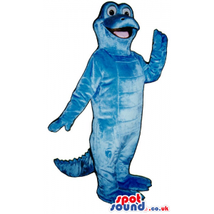 Customizable Plain Cute All Blue Alligator Plush Mascot -