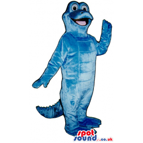 Customizable Plain Cute All Blue Alligator Plush Mascot -