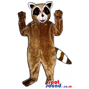 Customizable Brown Raccoon Animal Mascot With Black Eyes -