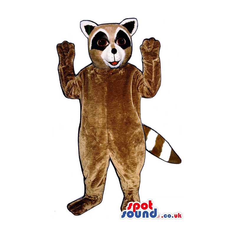 Customizable Brown Raccoon Animal Mascot With Black Eyes -