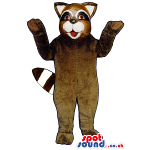 Customizable Brown Raccoon Animal Mascot With A White Mouth -