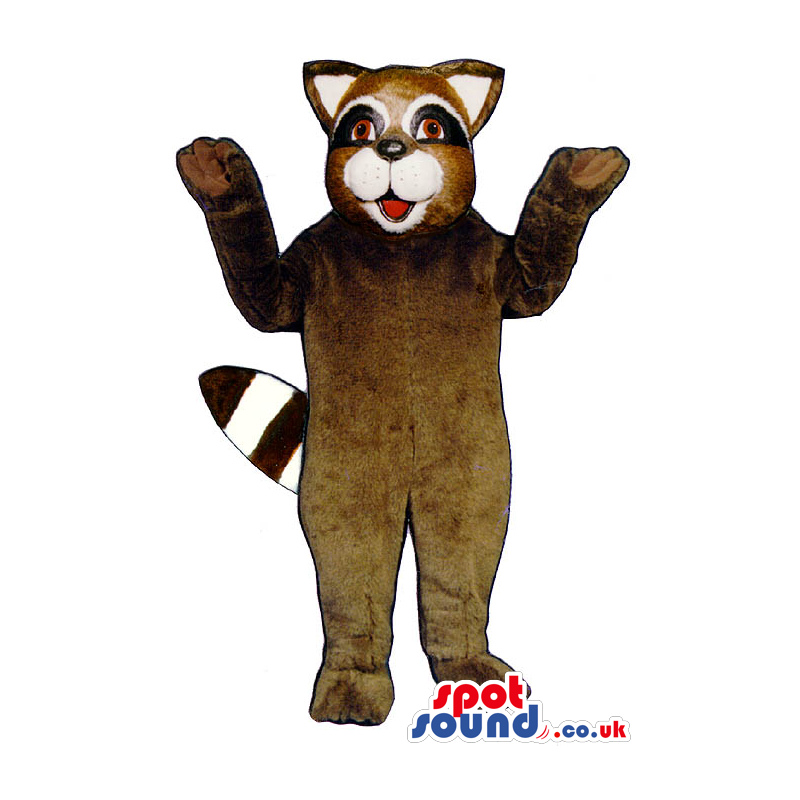 Customizable Brown Raccoon Animal Mascot With A White Mouth -