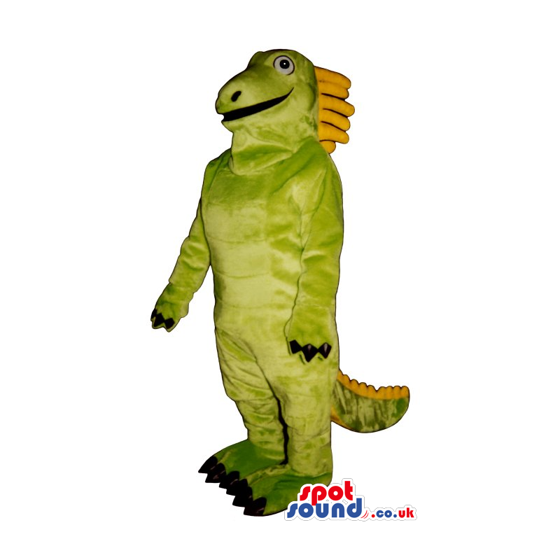 Customizable Green And Yellow Dinosaur Plush Mascot - Custom
