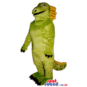 Customizable Green And Yellow Dinosaur Plush Mascot - Custom