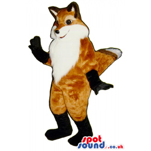 Excellent Cute Brown Fox Plush Mascot With Black Paws - Custom