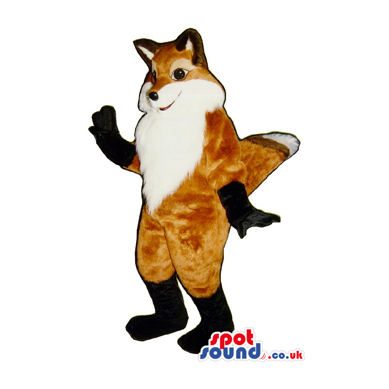 Excellent Cute Brown Fox Plush Mascot With Black Paws - Custom