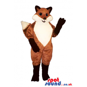 Excellent Cute Brown Fox Plush Mascot With Black Paws - Custom