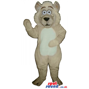 All Beige Dog Animal Plush Mascot With A White Belly - Custom
