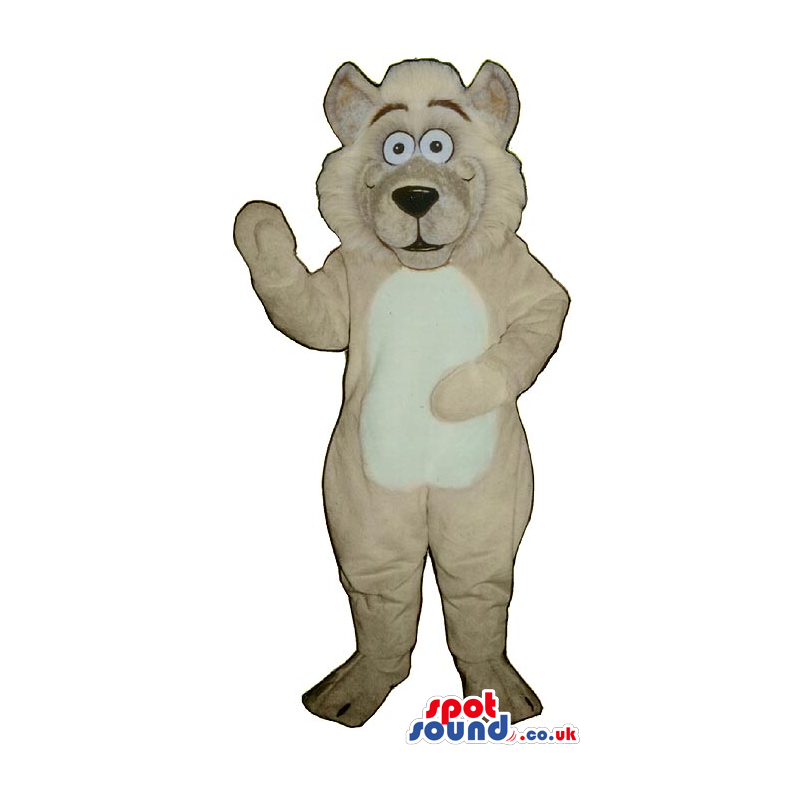 All Beige Dog Animal Plush Mascot With A White Belly - Custom