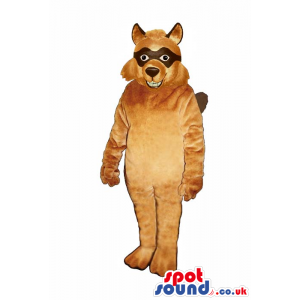 Customizable Great Brown Cat Plush Mascot Wearing A Mask -