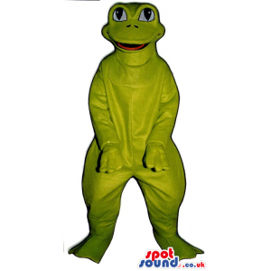 Customizable All Green Frog Mascot With Big Eyes - Custom
