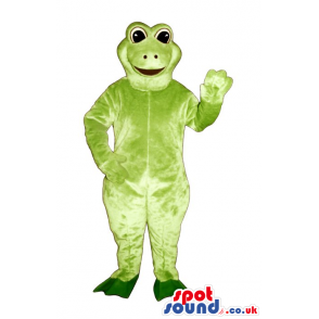 Customizable Light Green Frog Mascot With Black Eyes - Custom