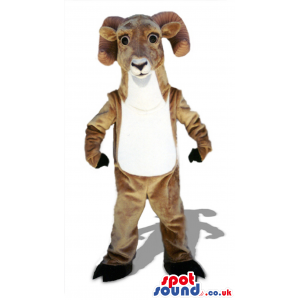 Customizable Brown Goat Plush Mascot With White Belly - Custom