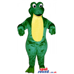 Customizable Green Frog Plush Mascot With A Yellow Belly -