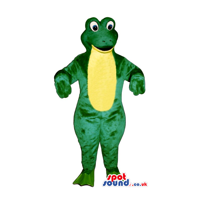 Customizable Green Frog Plush Mascot With A Yellow Belly -