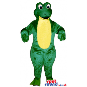 Customizable Green Frog Plush Mascot With A Yellow Belly -