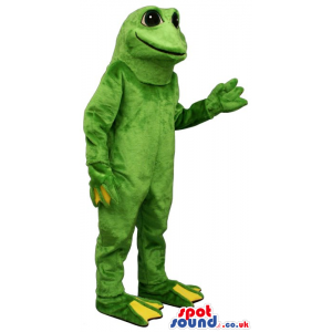 Customizable Green Frog Plush Mascot With Yellow Feet - Custom