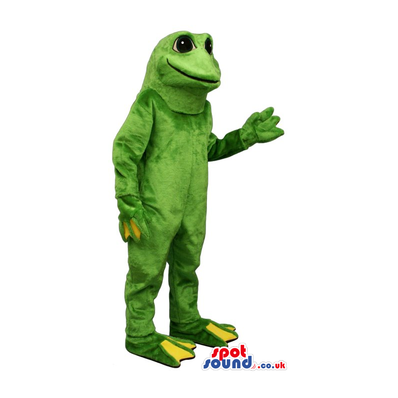 Customizable Green Frog Plush Mascot With Yellow Feet - Custom