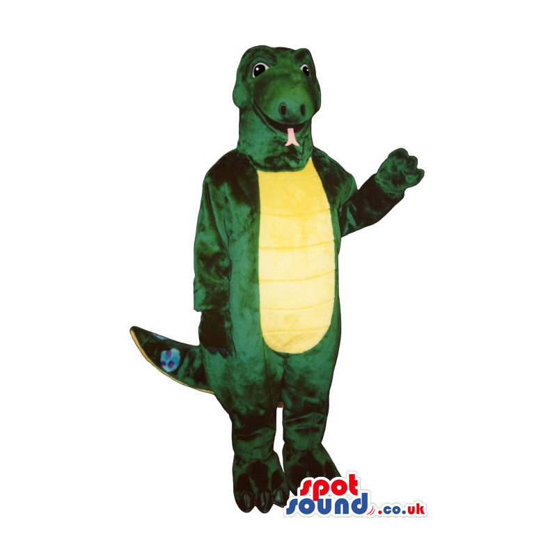 Amazing Green Lizard Reptile Mascot With A Yellow Belly -