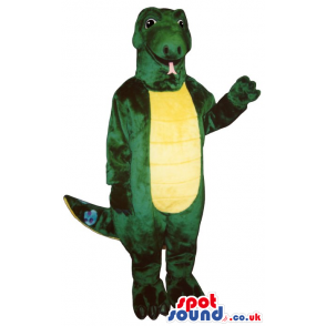 Amazing Green Lizard Reptile Mascot With A Yellow Belly -