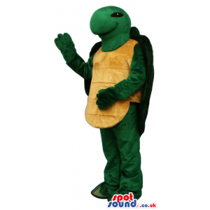 Customizable Green Turtle Plush Mascot With Yellow Shell -