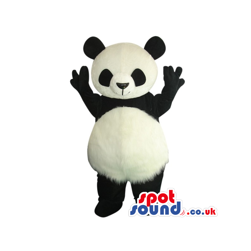 Customizable Cute Panda Bear Plush Mascot With Round Belly -