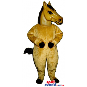 Customizable Brown Horse Plush Mascot With Black Hair - Custom